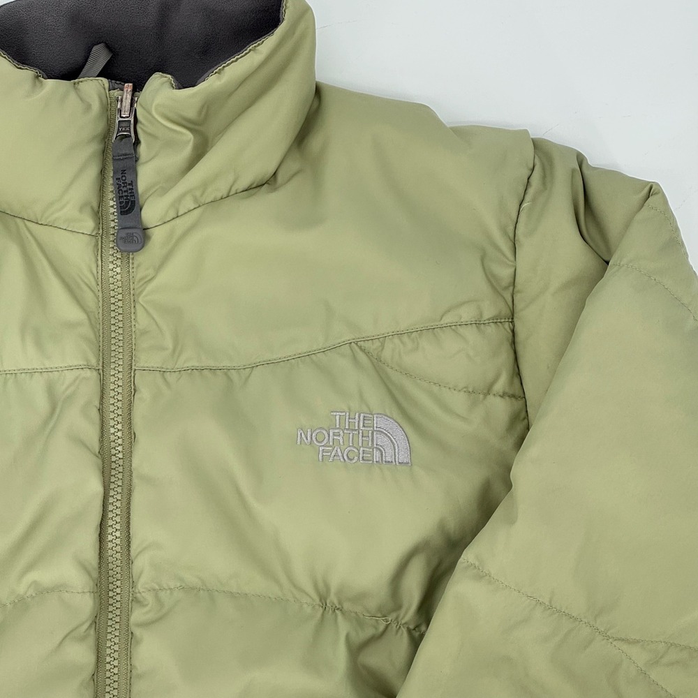 The North Face 550 Down Puffer Jacket Womens Medium Sage Green ALZ8 Full Zip - Picture 3 of 8